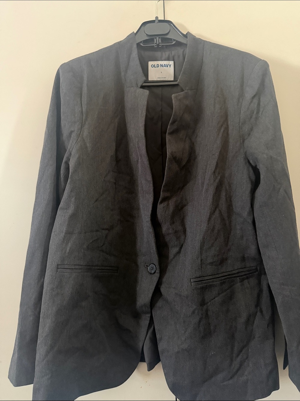 Old Navy Black Collarless Single-Button Blazer